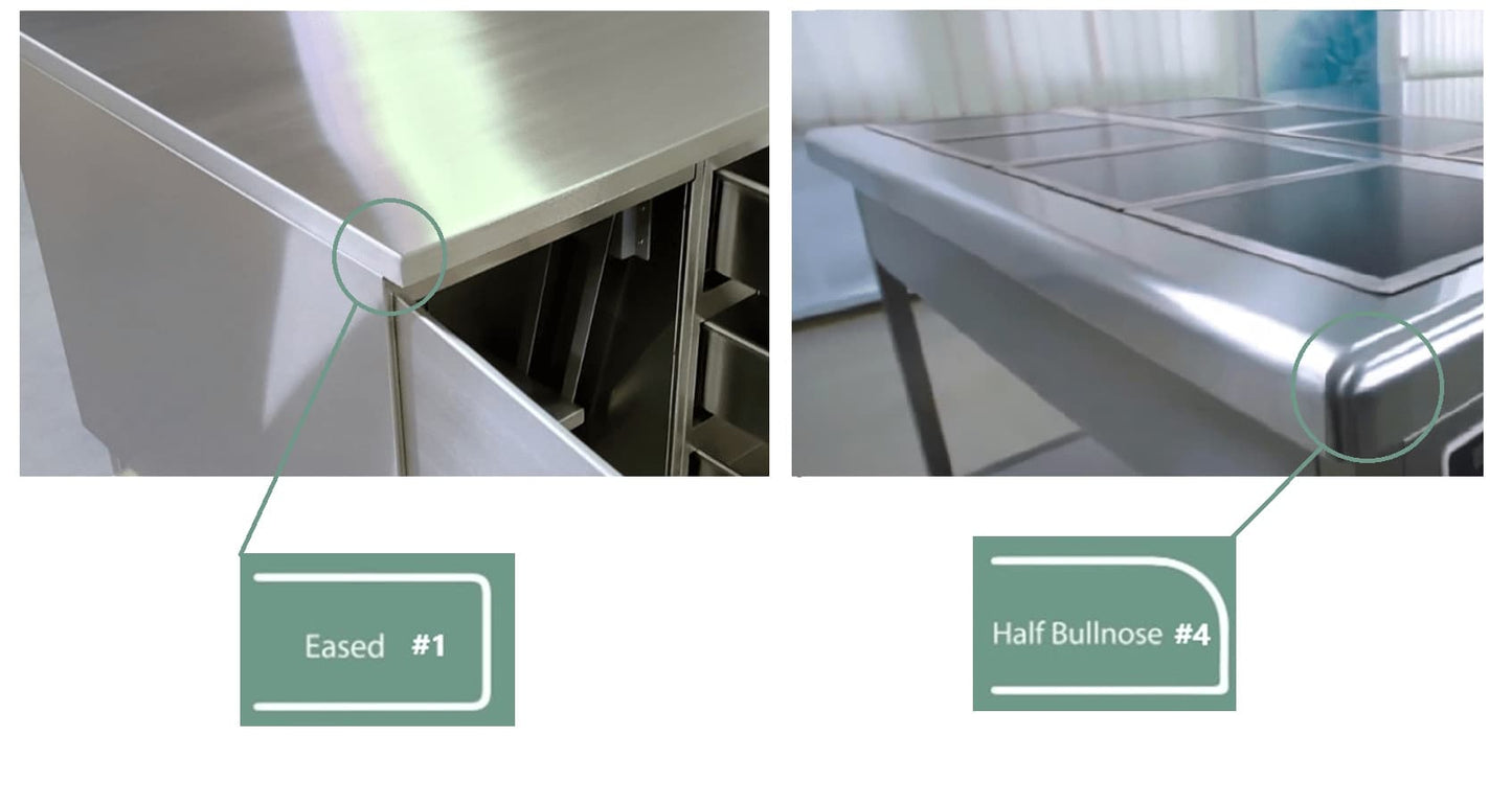 countertop edge Eased VS Half Bullnose
