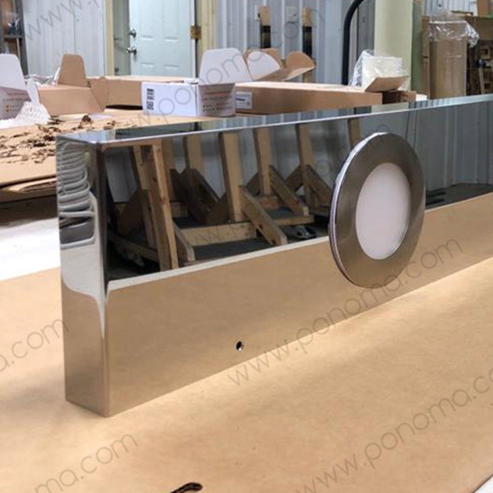 mirror polished shelf with LED