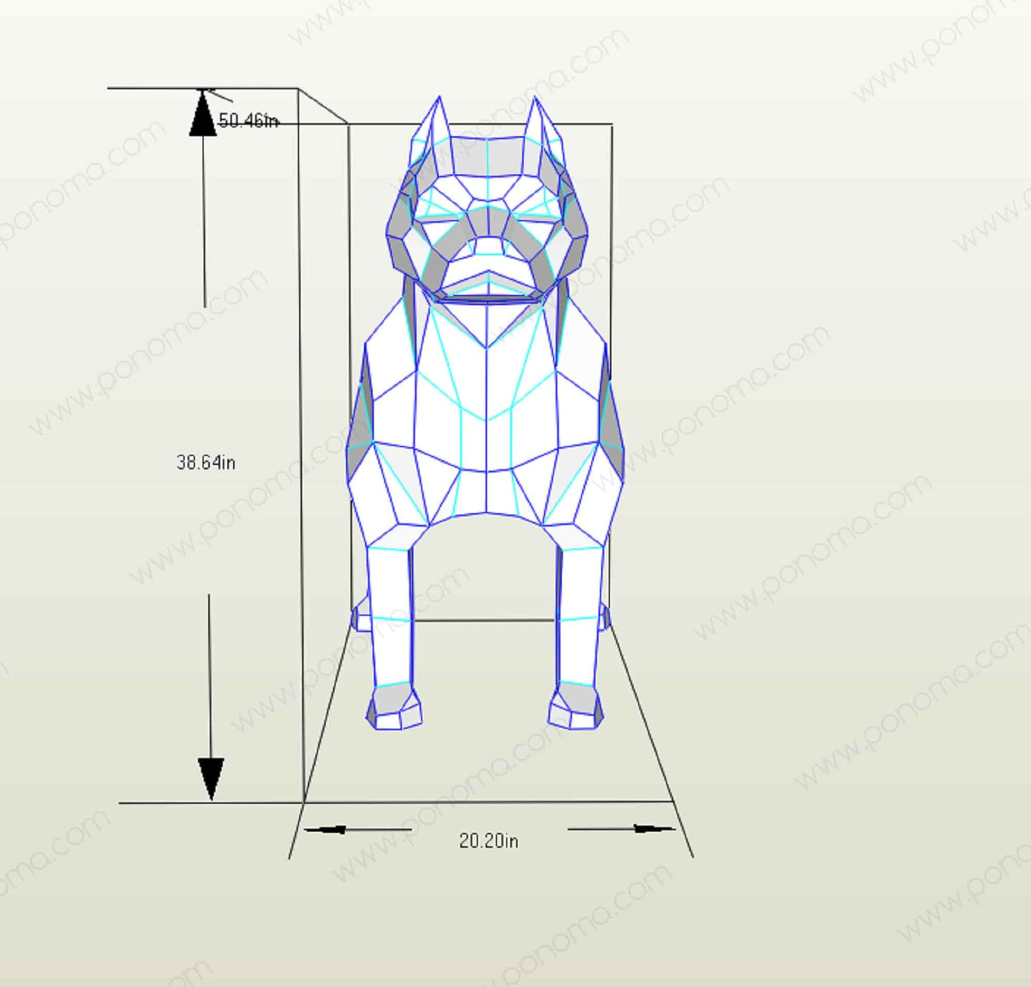 pitbull statue sketch