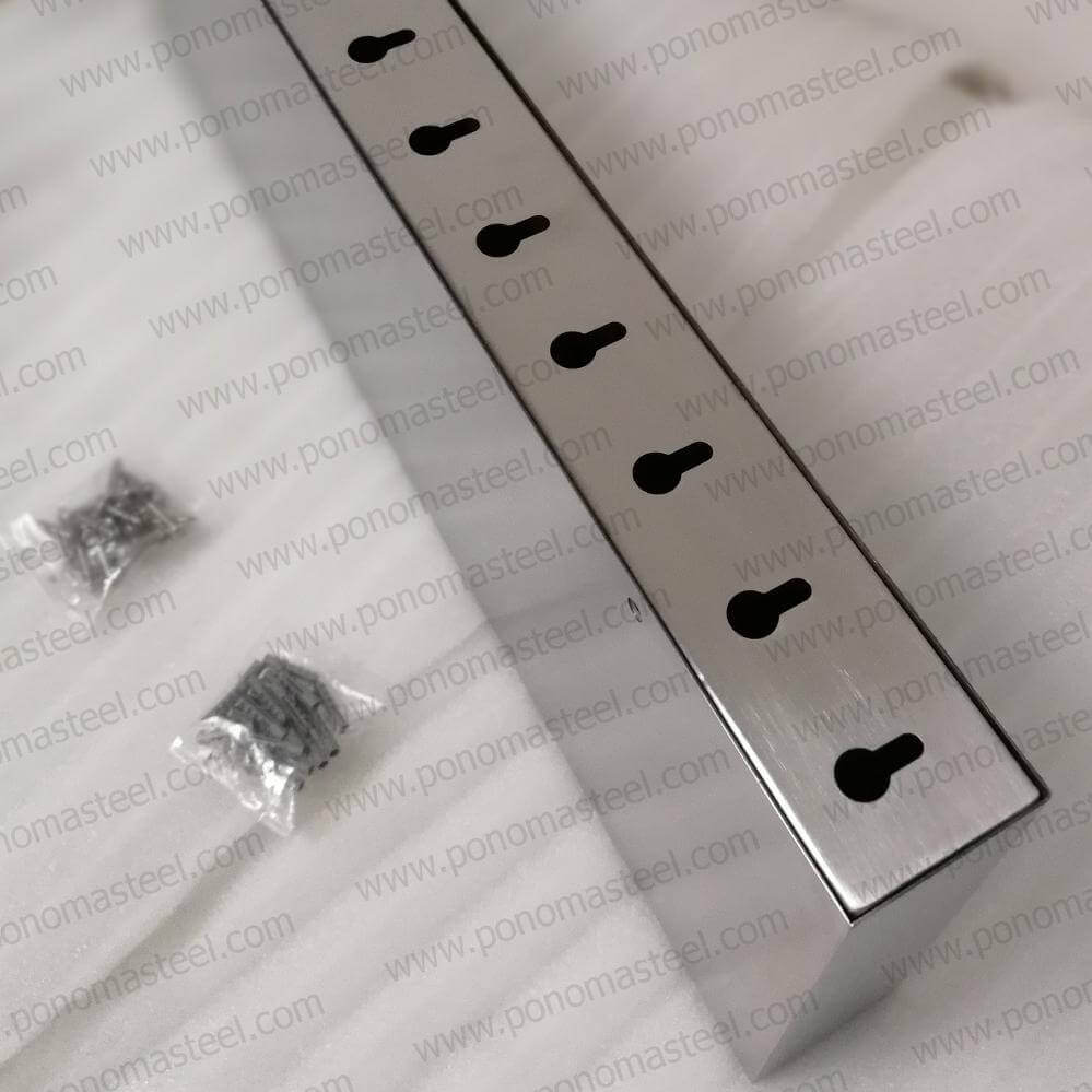 18"x10"x1.5" (cm.46x25,4x3,8) brushed stainless steel floating shelf freeshipping - Ponoma