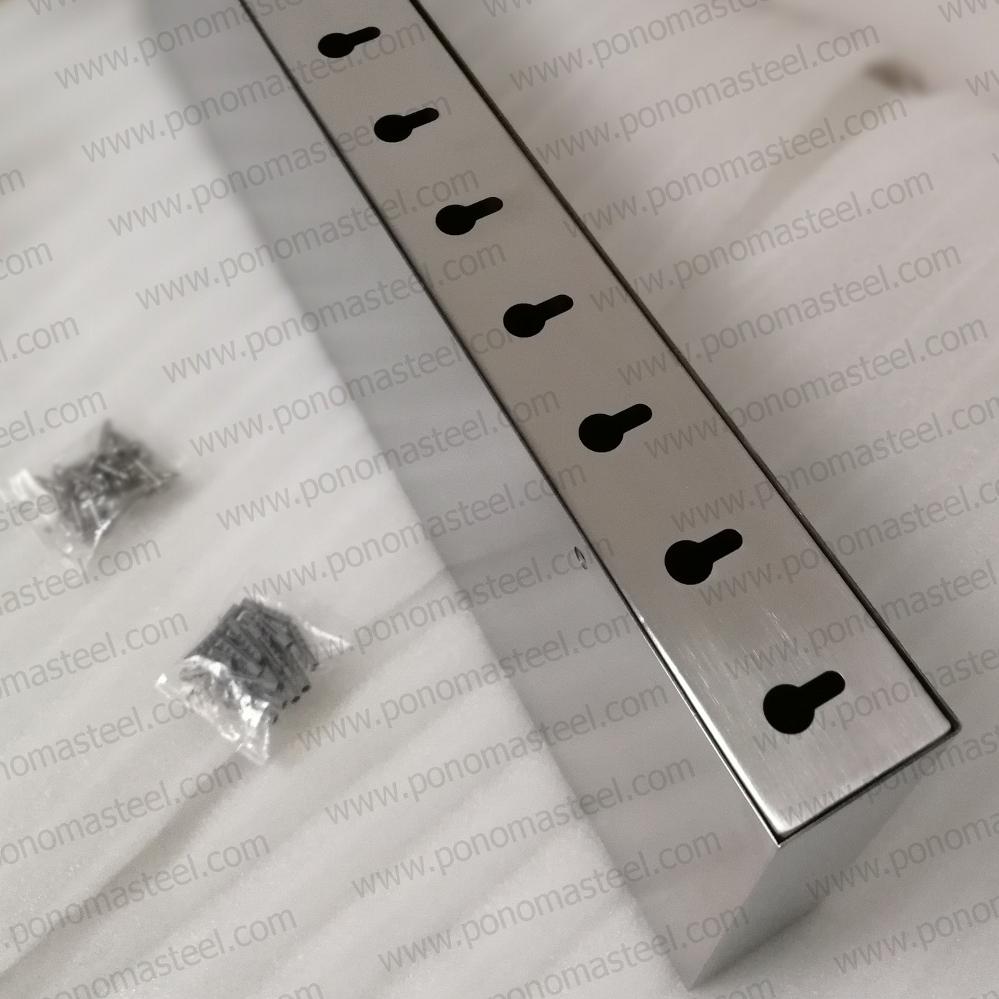 30"x10"x2.5" (cm.76x25,4x6,4) brushed stainless steel floating shelf freeshipping - Ponoma