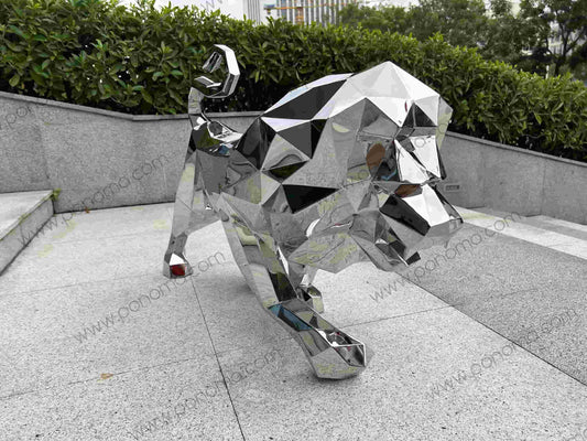 stainless steel polygonal sculpture