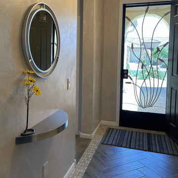 curved floating shelf