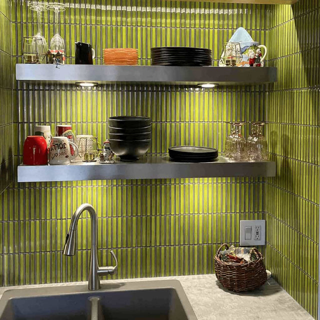 shelves with LED lights, floating shelves, LED shelves