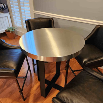 stainless steel table, round table