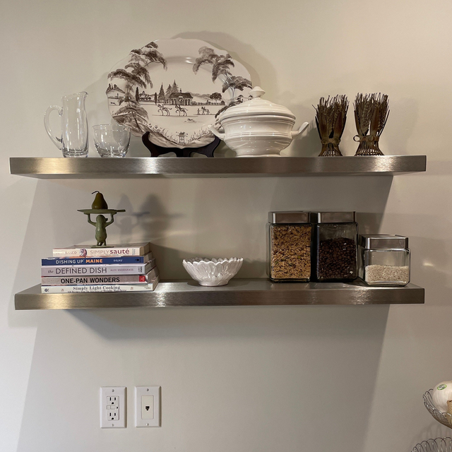 floating shelves, stainless steel floating shelves