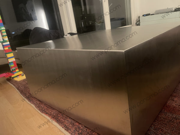 cube coffee table, stainless steel cube table
