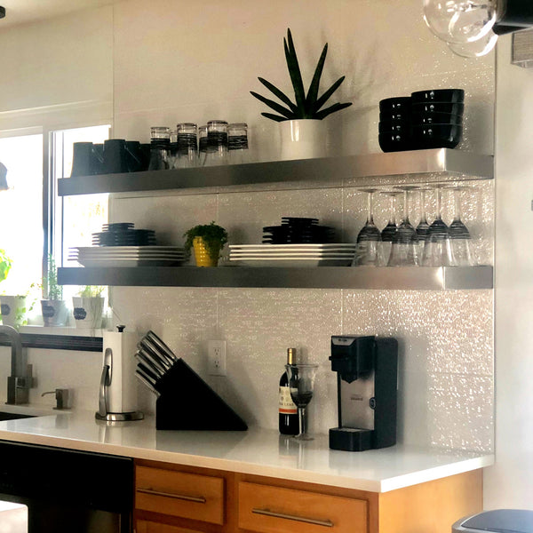 Metal shelves 82" made-to-order floating shelves Ponoma® freeshipping - Ponoma