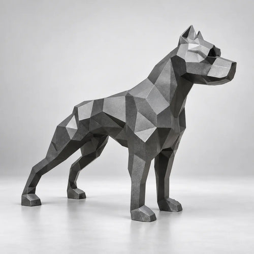 graphite gray pitbull sculpture