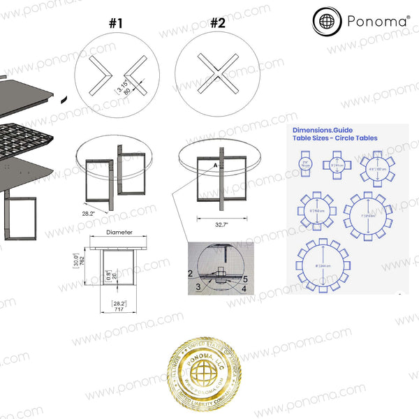 circle table Ponoma construction