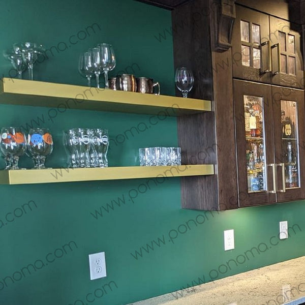 burnished brass shelves, Furniture investment, PONOMA