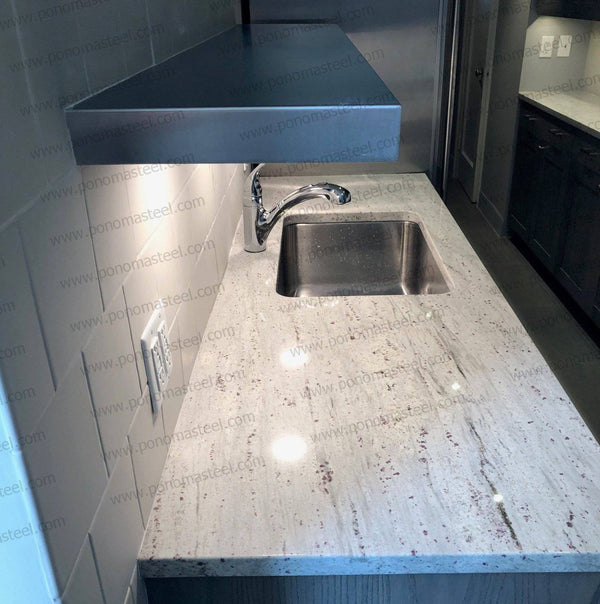 60"x10"x2.0" (cm.152x25,4x5,1) brushed stainless floating shelf with 3 LED lights freeshipping - Ponoma