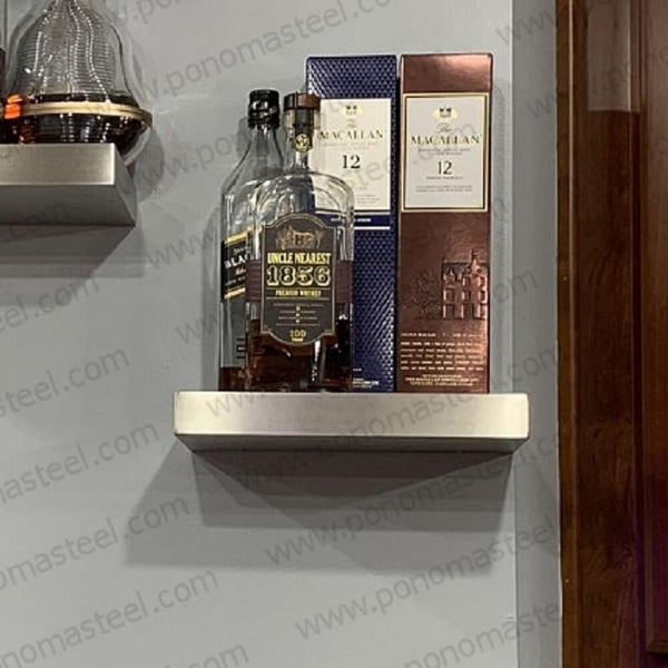 12"x8"x1.5" (cm.30,5x20x3,8) brushed stainless steel floating shelf freeshipping - Ponoma