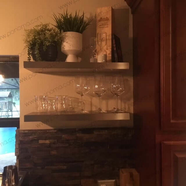 24"x10"x1.5" (cm.61x25,4x3,8) brushed stainless steel floating shelf freeshipping - Ponoma