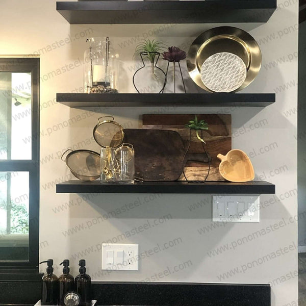 18"x10"x1.5" (cm.46x25,4x3,8) brushed stainless steel floating shelf freeshipping - Ponoma