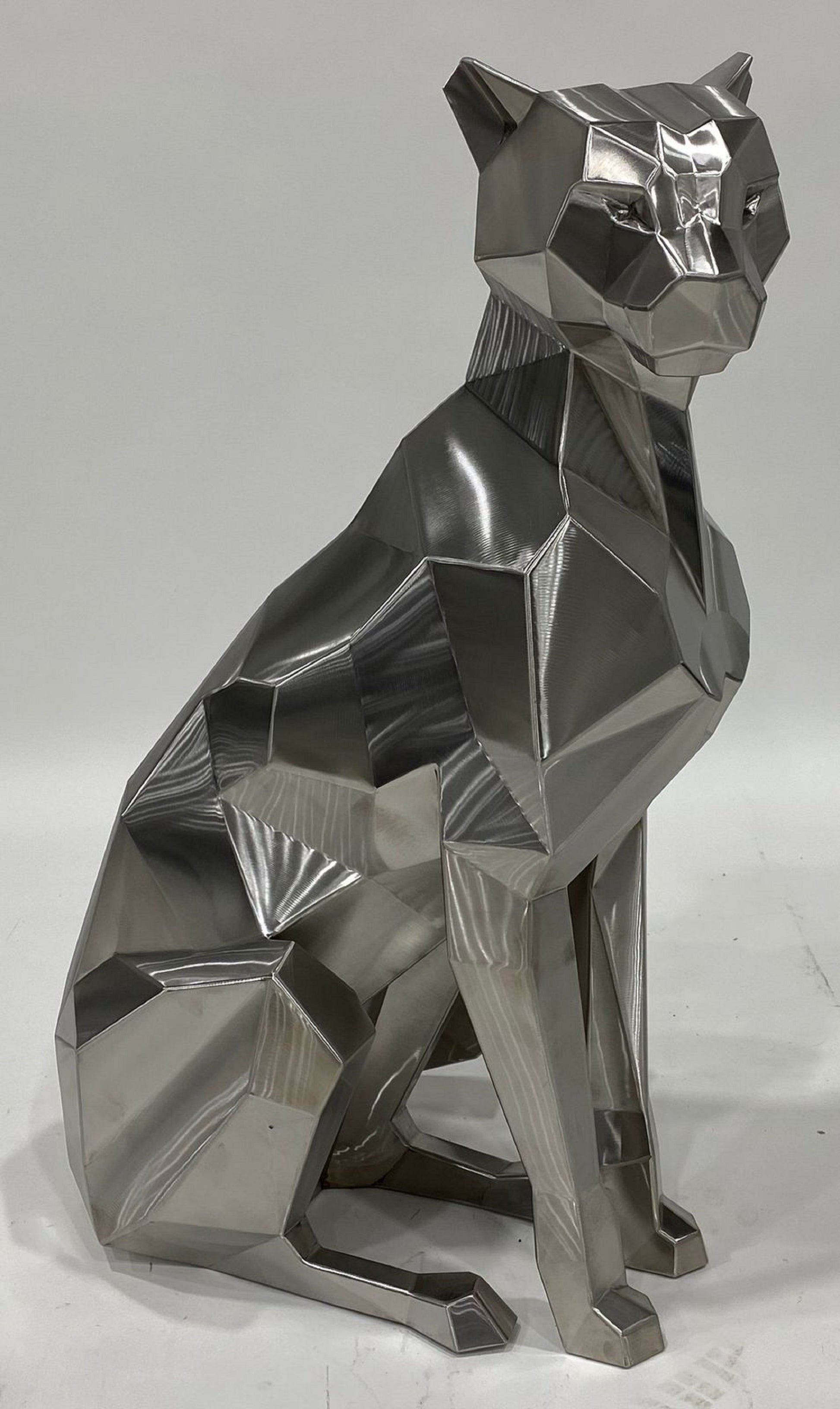 Stainless Steel Cheetah Sculpture – Ponoma