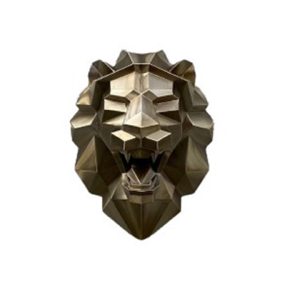 Stainless steel sculpture of LION'S HEAD freeshipping - Ponoma