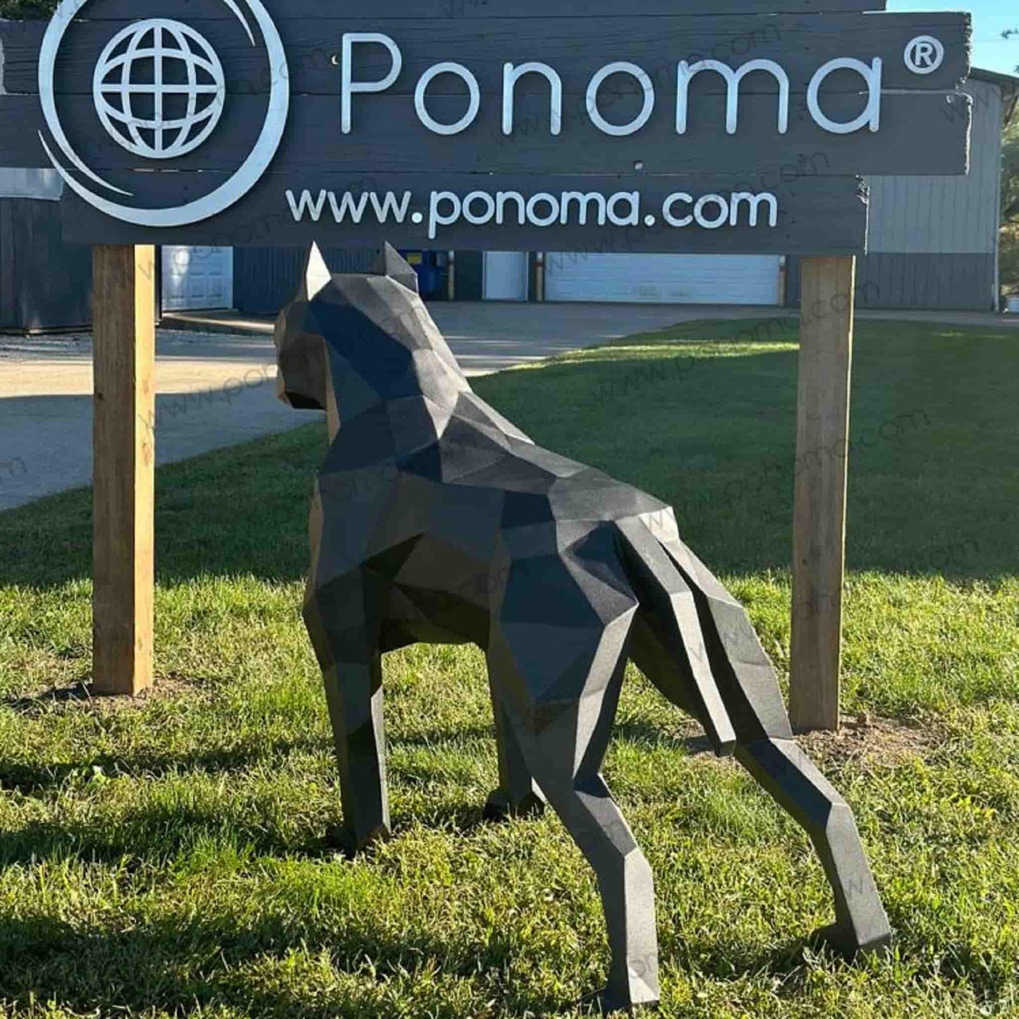 Stainless steel sculpture of PITBULL