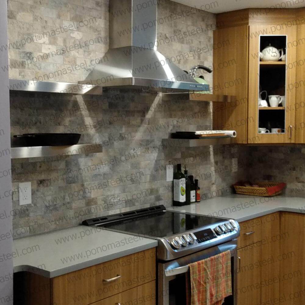 NEW 36 In. X 30 In. Stainless Steel Backsplash With Shelf And Rack