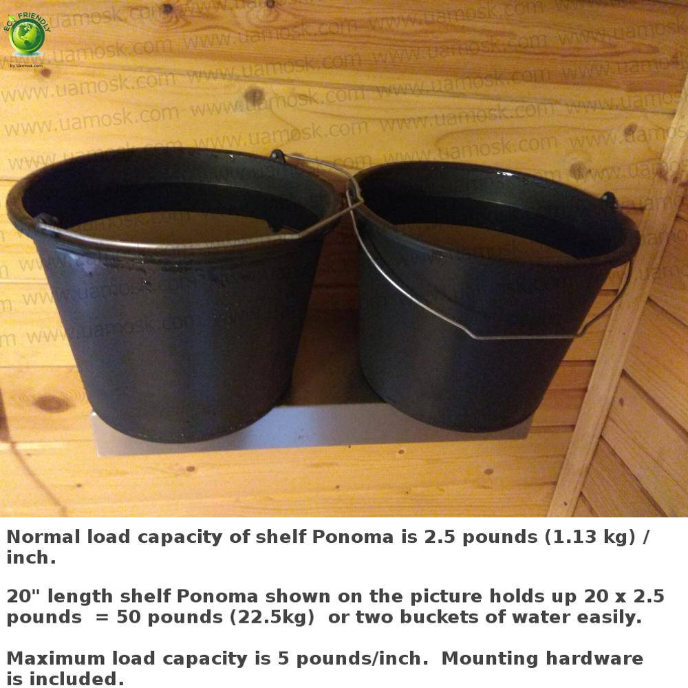 24"x20"x2.0" (cm.61x51x5,1) stainless steel floating shelf freeshipping - Ponoma
