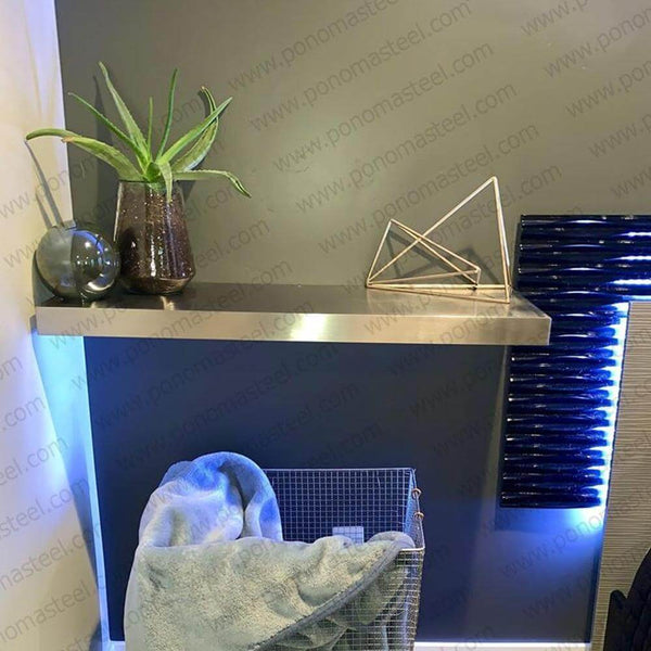 12"x8"x1.5" (cm.30,5x20x3,8) brushed stainless steel floating shelf freeshipping - Ponoma