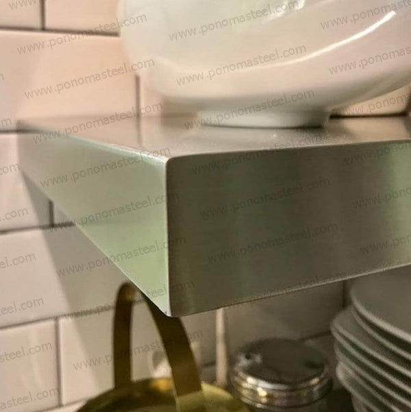 12"x8"x1.5" (cm.30,5x20x3,8) brushed stainless steel floating shelf freeshipping - Ponoma