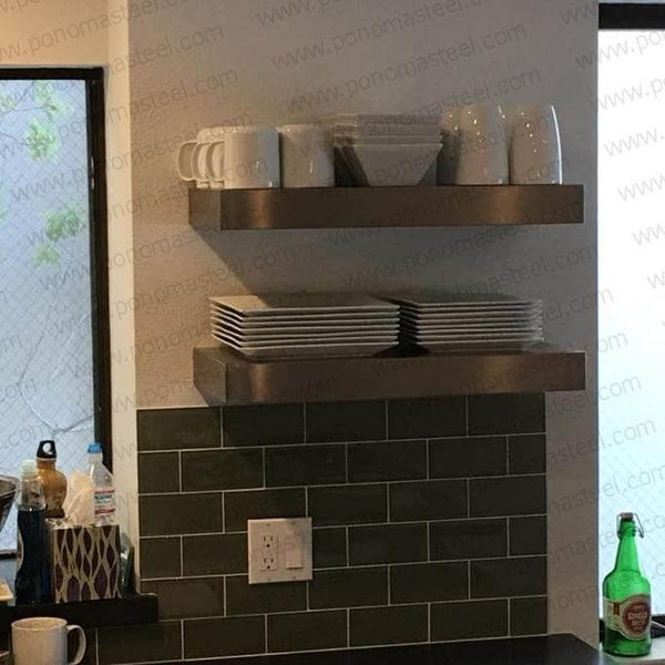 12"x8"x1.5" (cm.30,5x20x3,8) brushed stainless steel floating shelf freeshipping - Ponoma