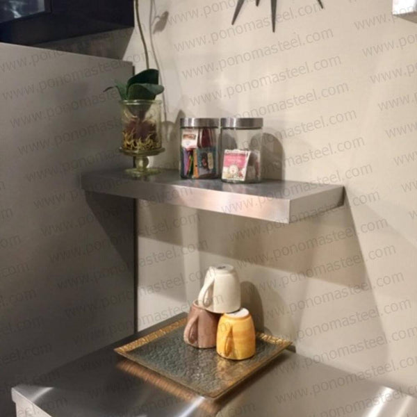 12"x8"x1.5" (cm.30,5x20x3,8) brushed stainless steel floating shelf freeshipping - Ponoma