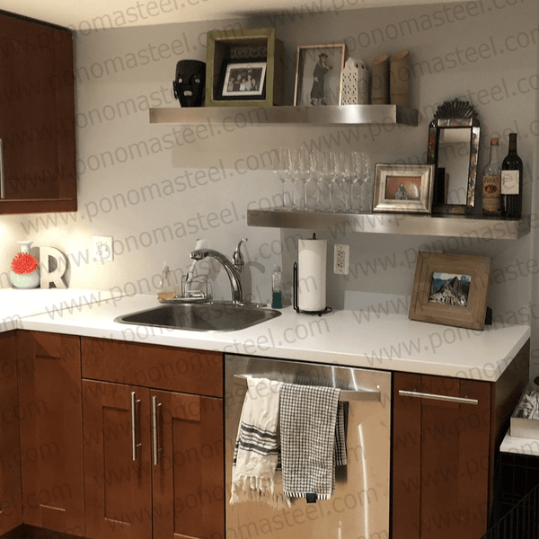 20"x8"x1.5" (cm.50,8x20,3x3,8) brushed stainless steel floating shelf freeshipping - Ponoma