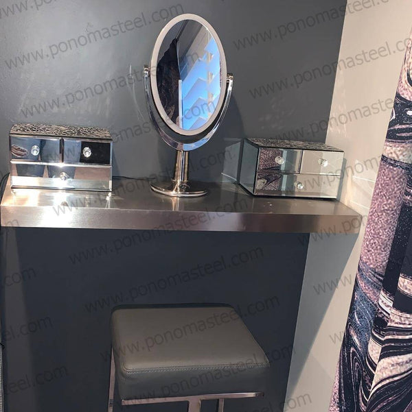 20"x8"x1.5" (cm.50,8x20,3x3,8) brushed stainless steel floating shelf freeshipping - Ponoma