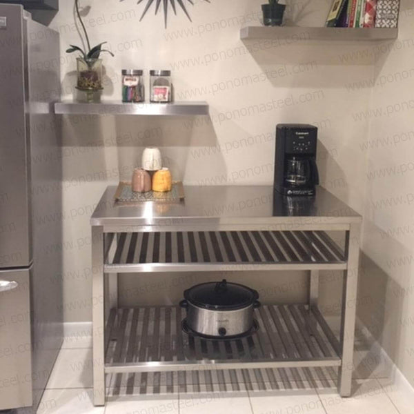 20"x8"x1.5" (cm.50,8x20,3x3,8) brushed stainless steel floating shelf freeshipping - Ponoma