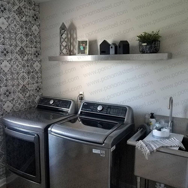 20"x8"x1.5" (cm.50,8x20,3x3,8) brushed stainless steel floating shelf freeshipping - Ponoma