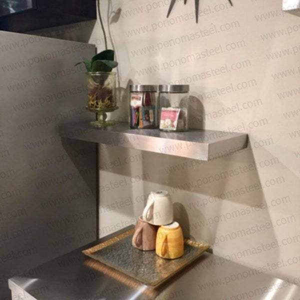20"x8"x2.0" (cm.50,8x20,3x5,1) brushed stainless steel floating shelf freeshipping - Ponoma