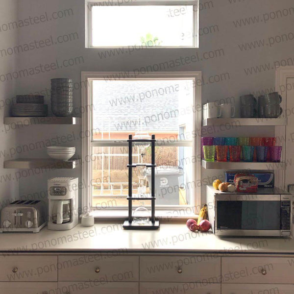 20"x8"x2.0" (cm.50,8x20,3x5,1) brushed stainless steel floating shelf freeshipping - Ponoma