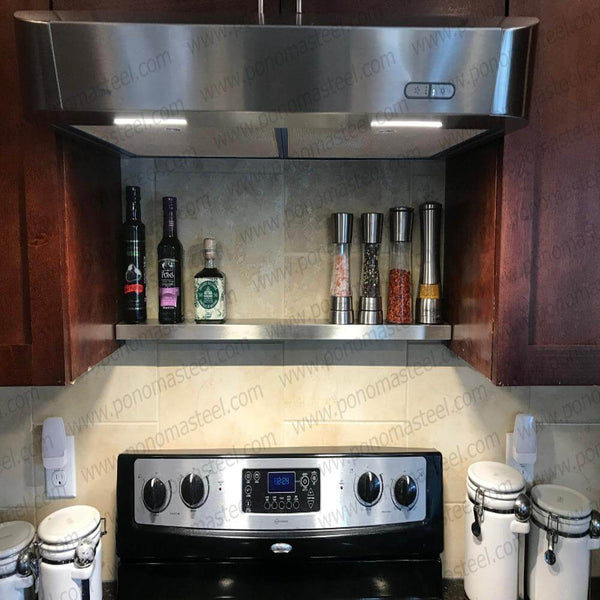 20"x8"x2.0" (cm.50,8x20,3x5,1) brushed stainless steel floating shelf freeshipping - Ponoma