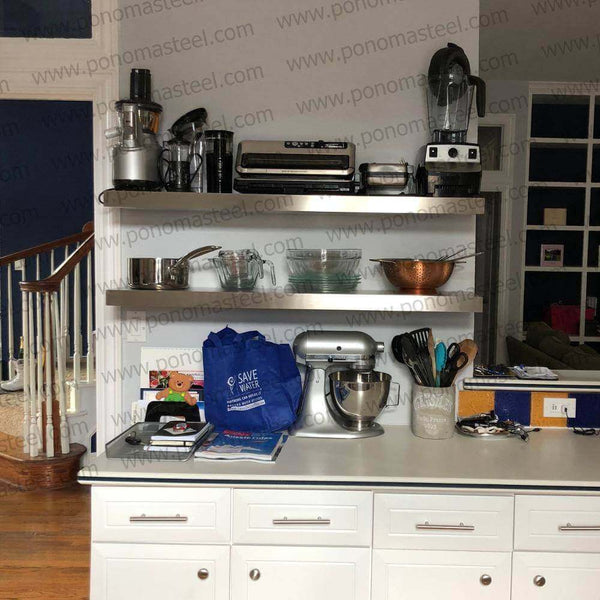 20"x8"x2.0" (cm.50,8x20,3x5,1) brushed stainless steel floating shelf freeshipping - Ponoma