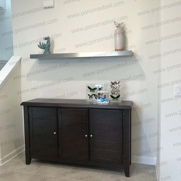18"x10"x1.5" (cm.46x25,4x3,8) brushed stainless steel floating shelf freeshipping - Ponoma