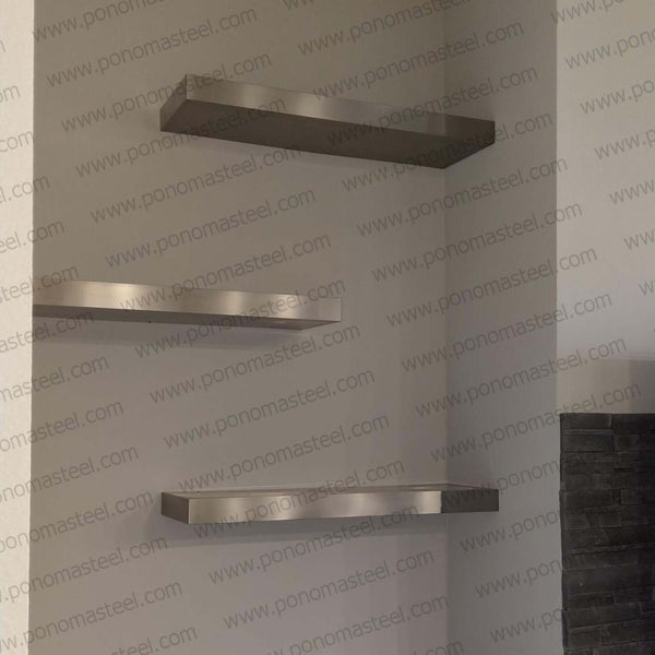 18"x10"x1.5" (cm.46x25,4x3,8) brushed stainless steel floating shelf freeshipping - Ponoma