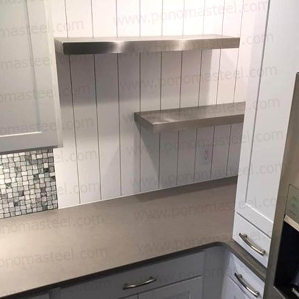 18"x10"x1.5" (cm.46x25,4x3,8) brushed stainless steel floating shelf freeshipping - Ponoma