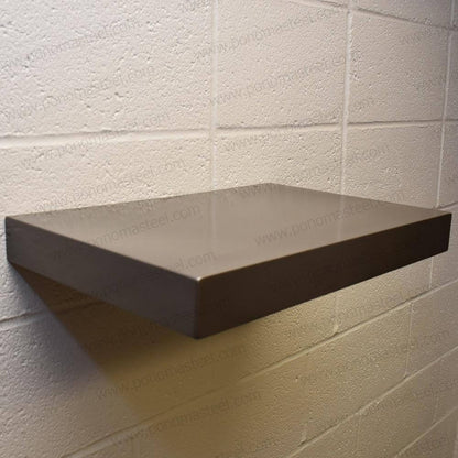 18"x12"x2.0" (cm.46x30,5x5,1) brushed stainless steel floating shelf freeshipping - Ponoma