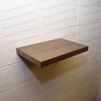 18"x12"x2.0" (cm.46x30,5x5,1) brushed stainless steel floating shelf freeshipping - Ponoma