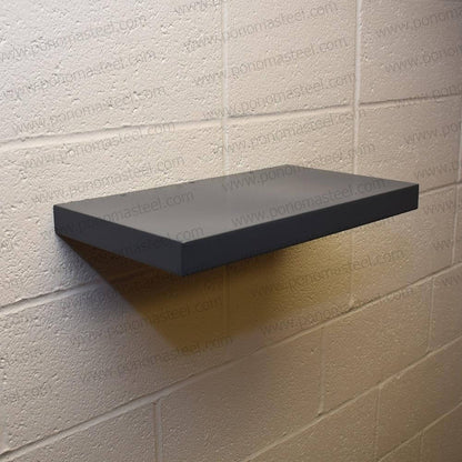 18"x12"x2.0" (cm.46x30,5x5,1) brushed stainless steel floating shelf freeshipping - Ponoma