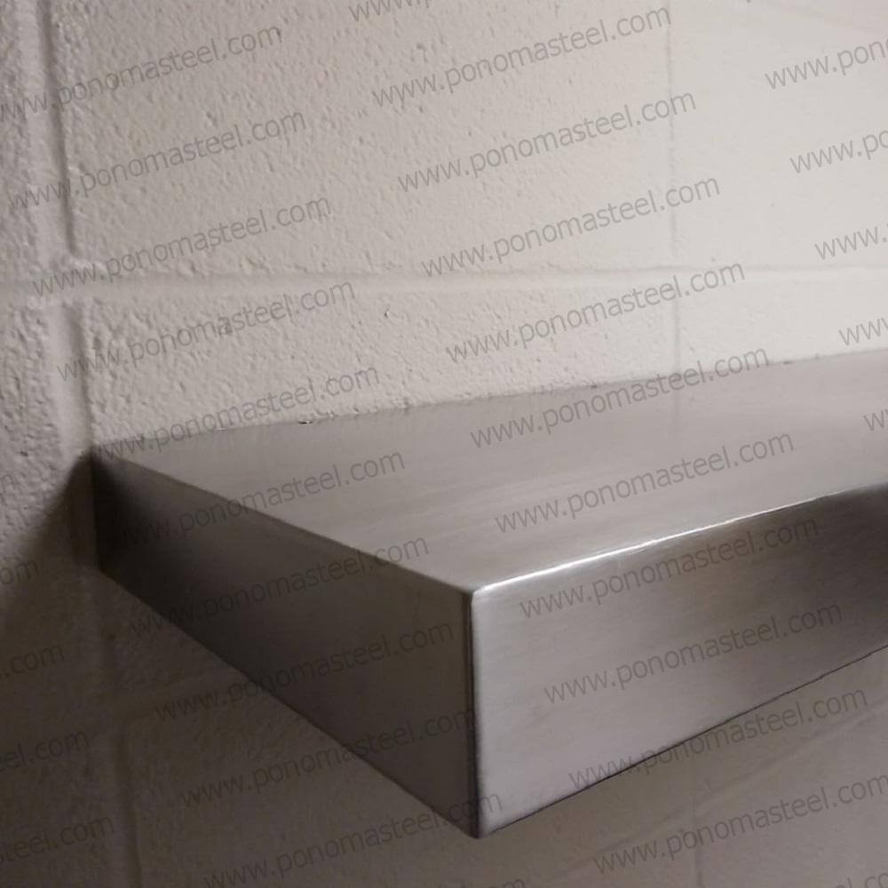 18"x12"x2.0" (cm.46x30,5x5,1) brushed stainless steel floating shelf freeshipping - Ponoma