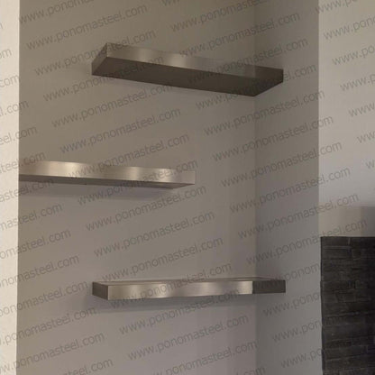 18"x12"x2.0" (cm.46x30,5x5,1) brushed stainless steel floating shelf freeshipping - Ponoma