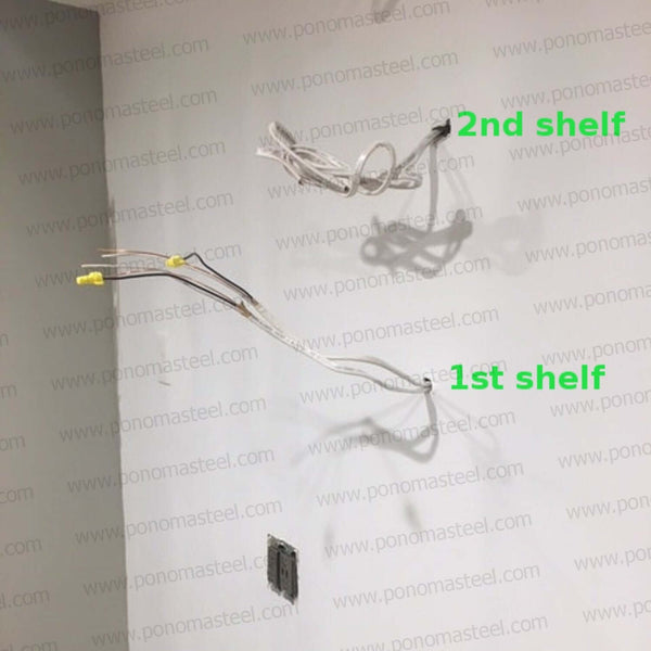 18"x12"x2.0" (cm.46x30,5x5,1) stainless floating shelf with 1 LED light freeshipping - Ponoma