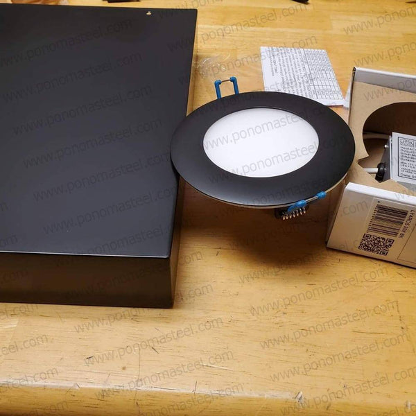 18"x12"x2.0" (cm.46x30,5x5,1) stainless floating shelf with 1 LED light freeshipping - Ponoma