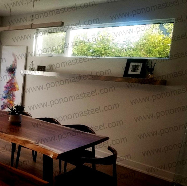 24"x8"x2.0" (cm.61x20,3x5,1) brushed stainless steel floating shelf freeshipping - Ponoma