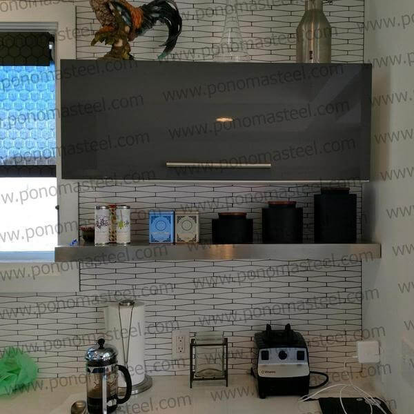 24"x10"x1.5" (cm.61x25,4x3,8) brushed stainless steel floating shelf freeshipping - Ponoma