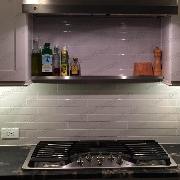 24"x10"x2.5" (cm.61x25,4x6,4) brushed stainless steel floating shelf freeshipping - Ponoma