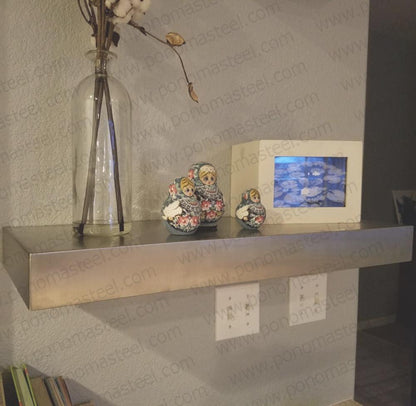 24"x12"x1.5" (cm.61x30,5x3,8) brushed stainless steel floating shelf freeshipping - Ponoma